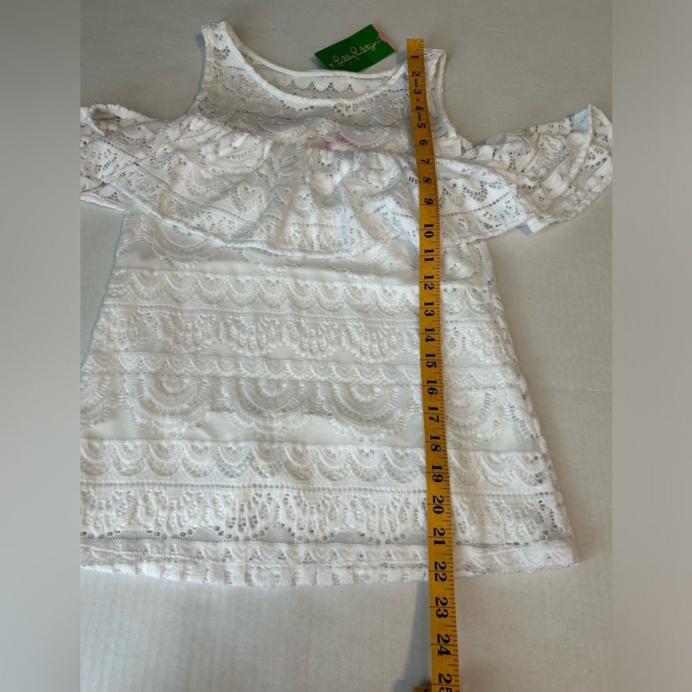 Lilly Pulitzer Resort White Scallop Stripe Lace Top Size XXS - Picture 10 of 10